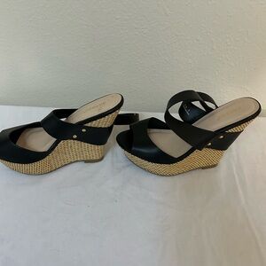 Elegant Black Wedge Sandals